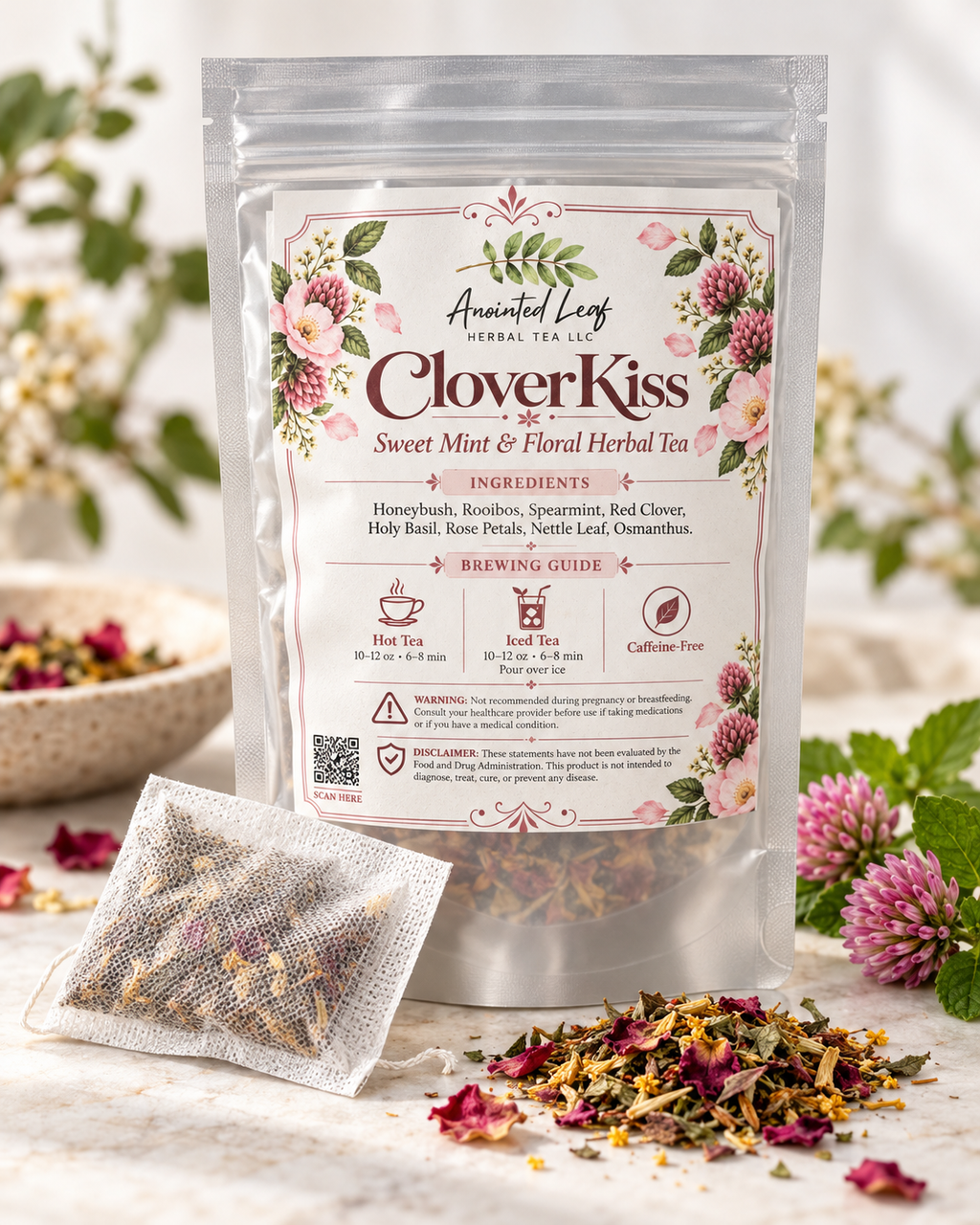 CLOVER KISS™ | SWEET MINT & FLORAL HERBAL TEA