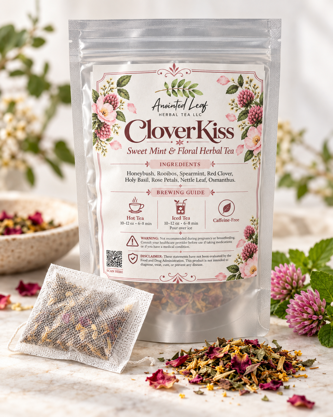 CLOVER KISS™ | SWEET MINT & FLORAL HERBAL TEA