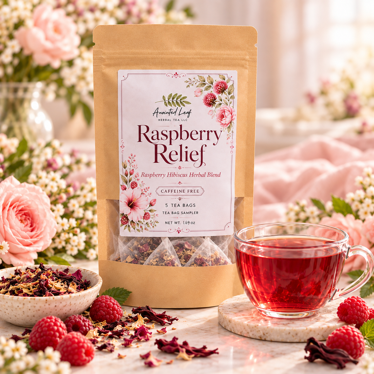 Raspberry Relief | Raspberry Hibiscus Herbal Tea