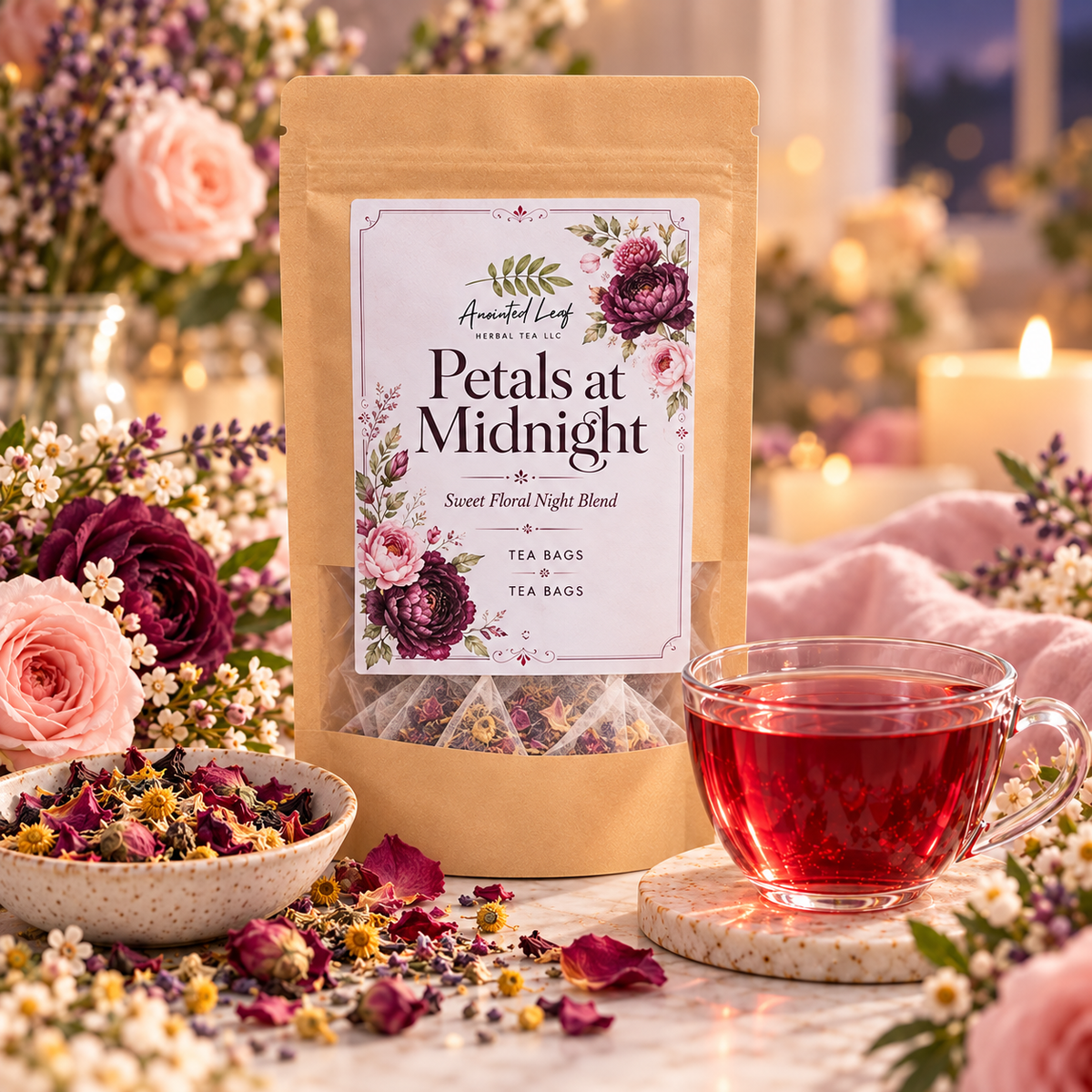 Petals at Midnight Bedtime Herbal Tea